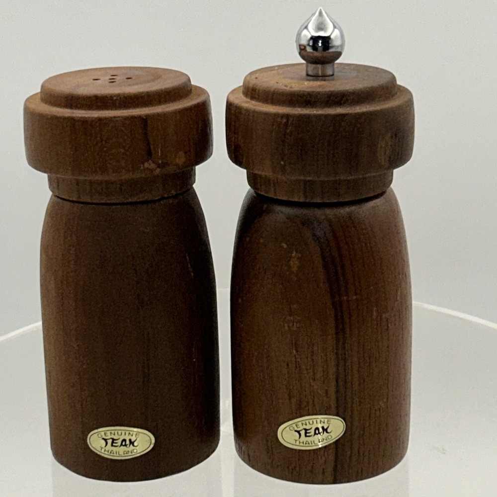 Mid century Modern Retro Teak Wood 6" Salt & Pepper Grinder Danish Modern #857